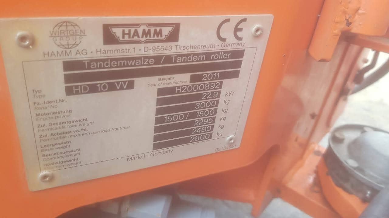 Roller for sale in Syria, HAMM 3248, 2011 model, located in Damascus, the best site for selling heavy equipment in Syria.